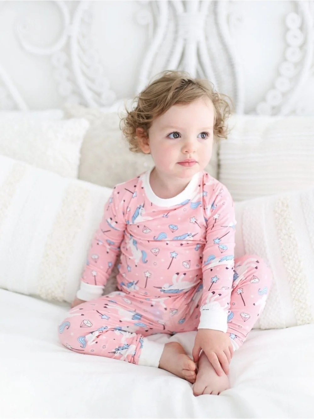 Little Sleepies Pink Unicorn and Stars Pajama Set